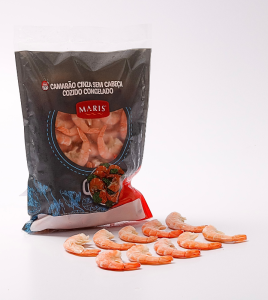 Camarão Cinza Sem Cabeça Cozido Congelado 91/110 800g