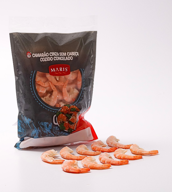 Camarão Cinza Sem Cabeça Cozido Congelado 91/110 800g
